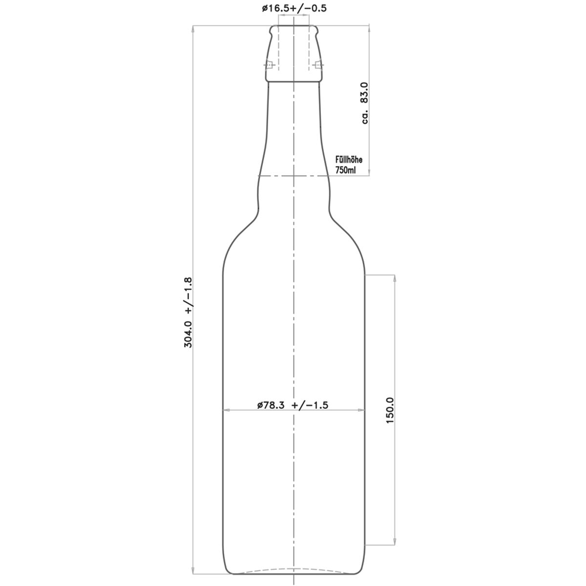 Kombi flaske, 75 cl